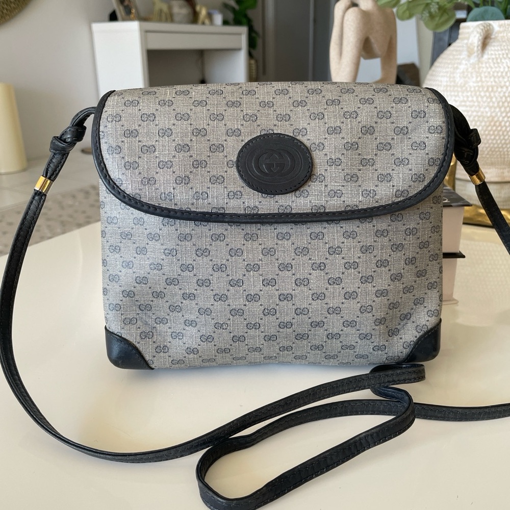 Gucci Crossbody Bag in Gray and Navy